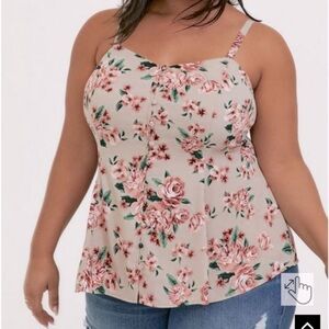 Torrid Georgette Fit And Flare Floral Camisole 2 NWT